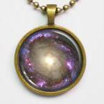 Astrographic Necklace - Spiral Galaxy Ngc 4314 -..