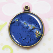 Hawaii, Map Charms Necklace, Map Jewelry, Hawaii Pendant