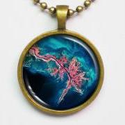Geographic Photograph Necklace -Mississippi River Delta -Geography Series