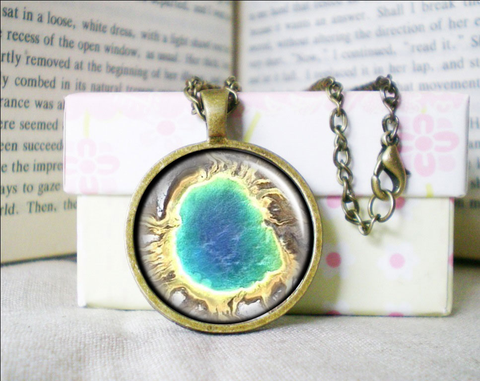Custom Map Necklace, Grand Prismatic, Photo/ Image/ Picture, Map Jewelry